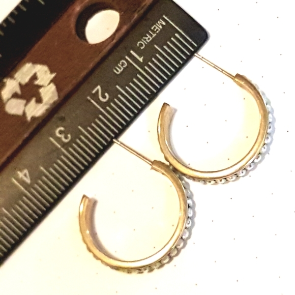 14k Australian Crystal Hoops - Picture 7 of 17